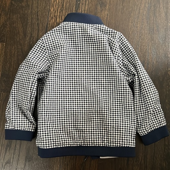 Mayoral Reversible Bomber Jacket - Navy Blue Gingham - Picture 6 of 7